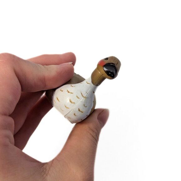 Vintage Painted Duck Pencil Sharpener 1970s Mallard Office Figurine Brown Black - Picture 7 of 7